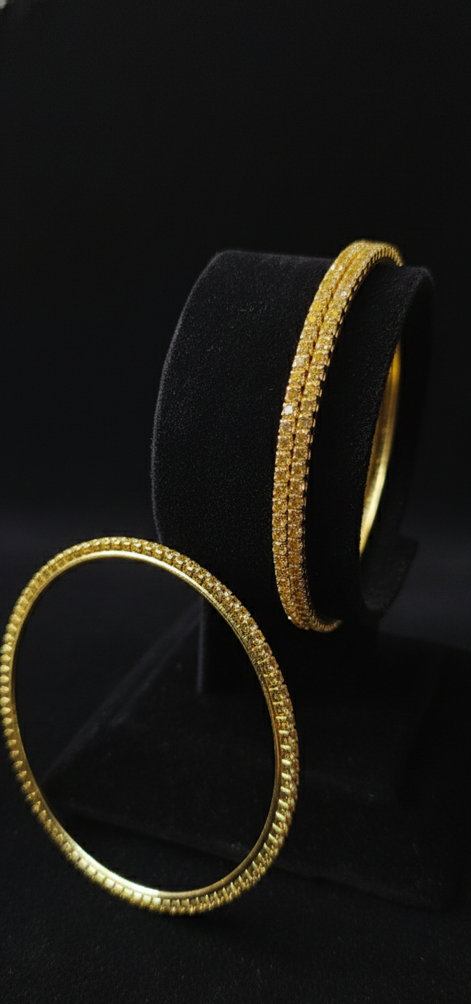 Plain AD Gold Chooriya (3 pairs)