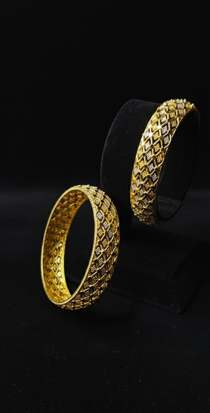 Gold Plated Thick Kadas (1 pair)