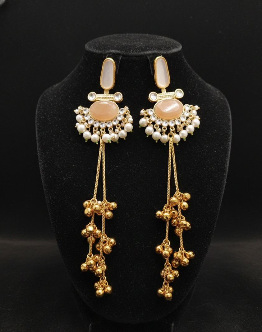 Viral Kashmiri Earrings (Peach)