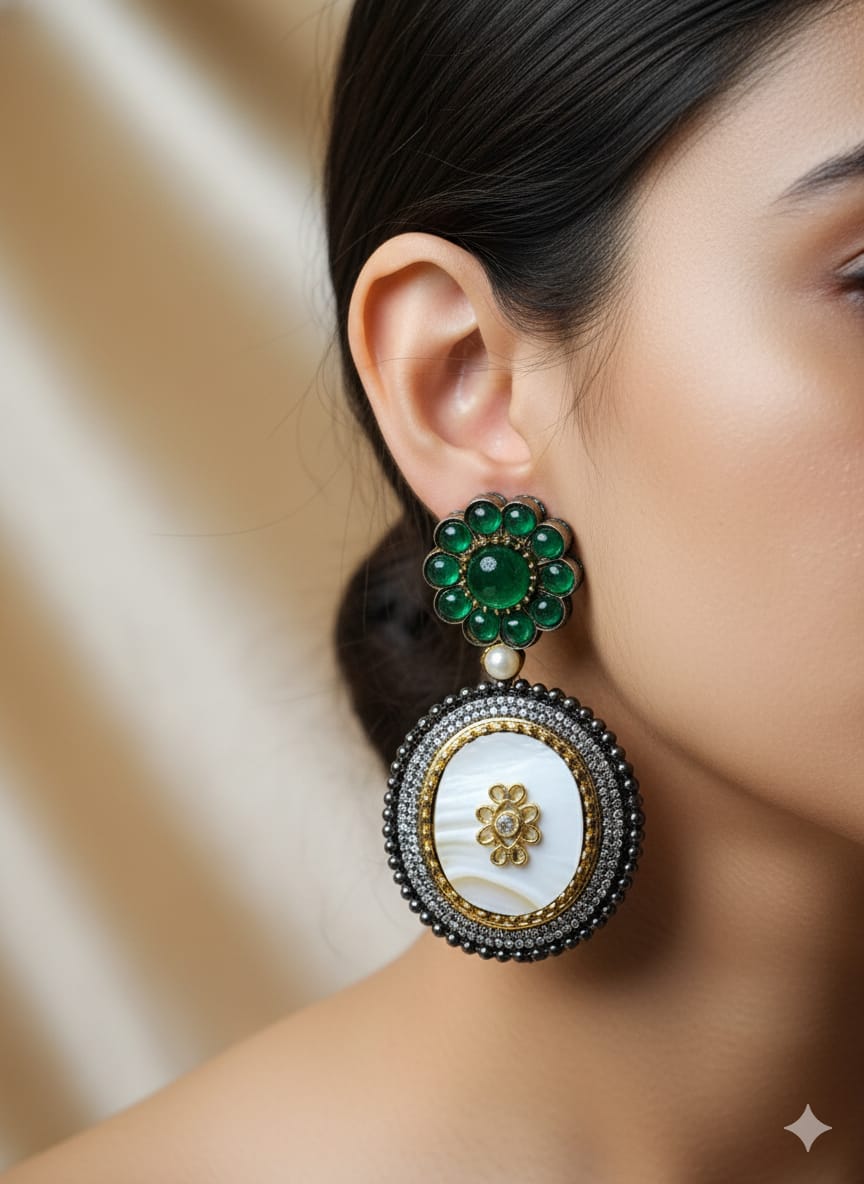 Emerald Drop Jhumkas