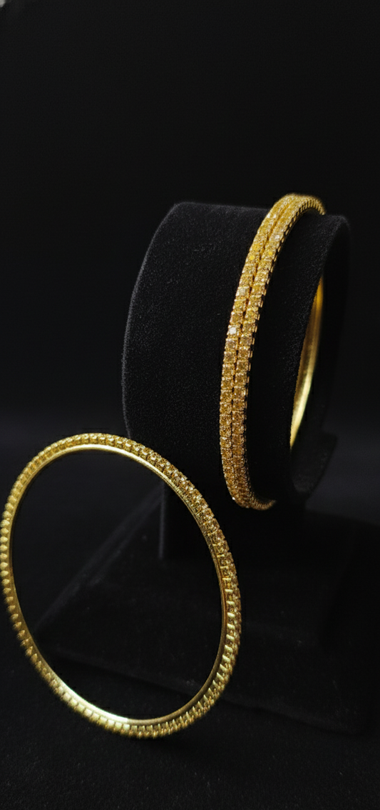 Plain AD Gold Chooriya (3 pairs)