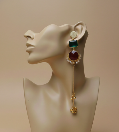The colour block Queen (magical detachable kashmiri earring)