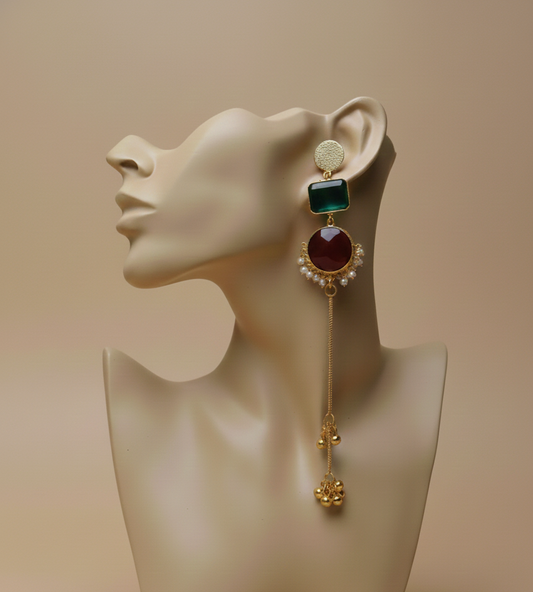 The colour block Queen (magical detachable kashmiri earring)
