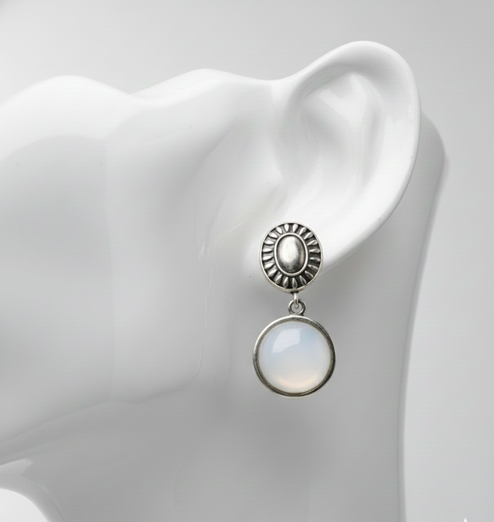 Boho- chick Antique silver Drops (Emerald)