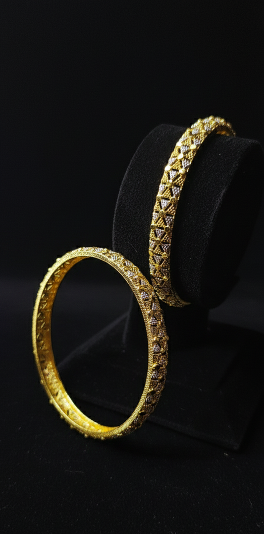 Gold Plated Thin Kadas (2 pair)