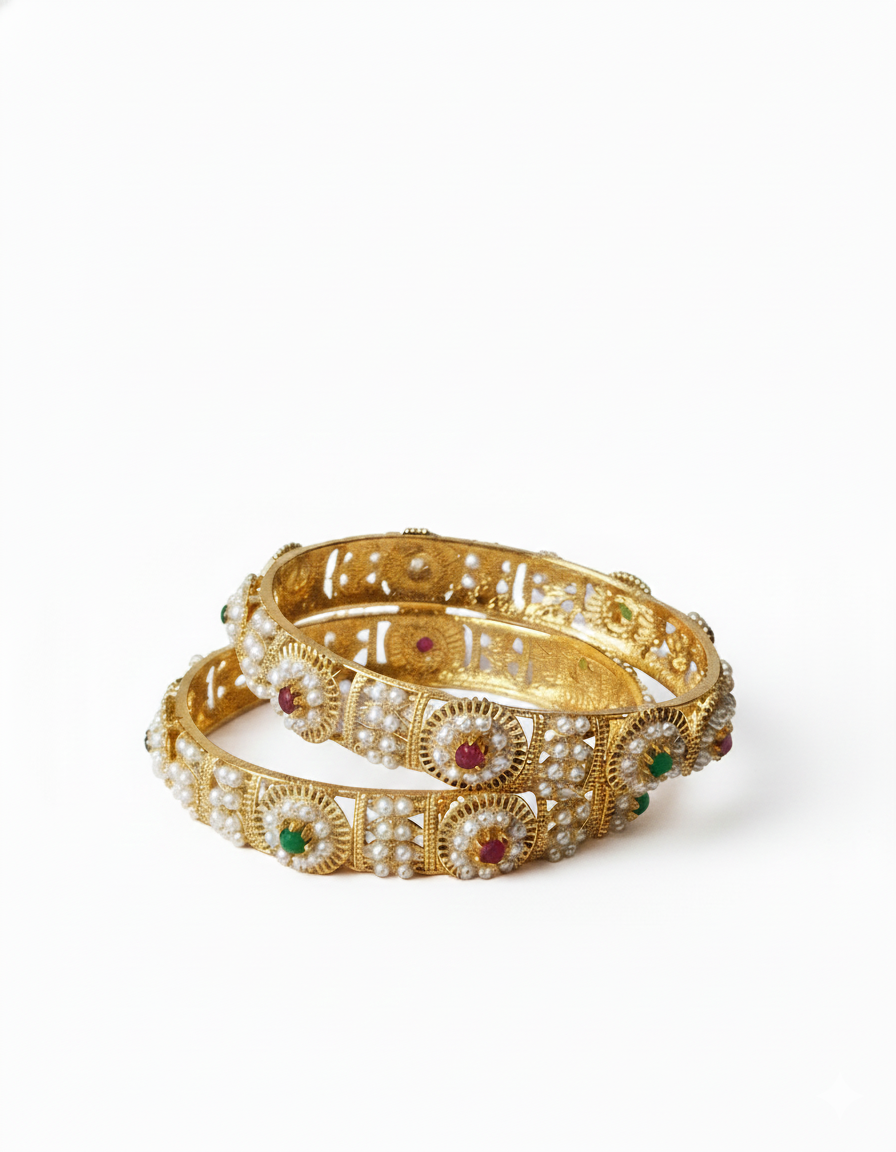 Kundan Jadau Kada (pearl)