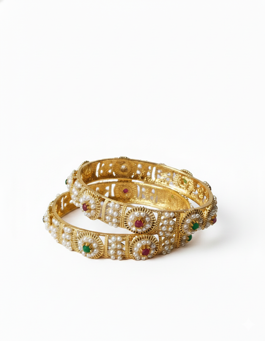 Kundan Jadau Kada (pearl)