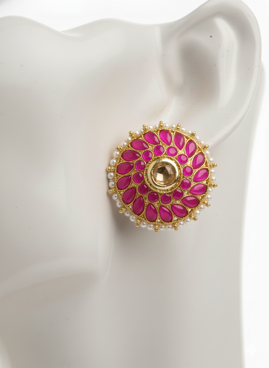 Amethyst Asteroid (Kundan Studs)