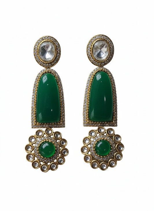 Vintage Floral Green Earrings