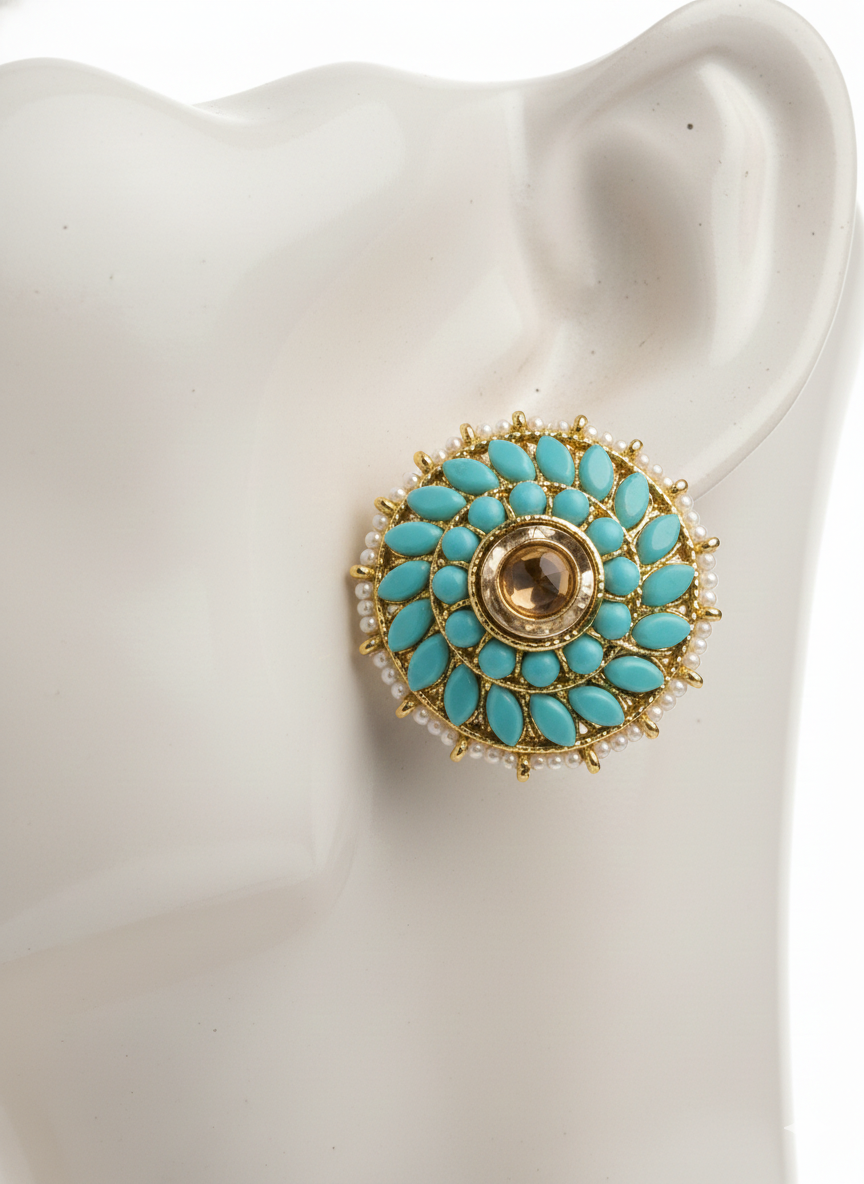 Amethyst Asteroid (Kundan Studs)