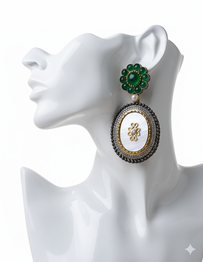 Emerald Drop Jhumkas