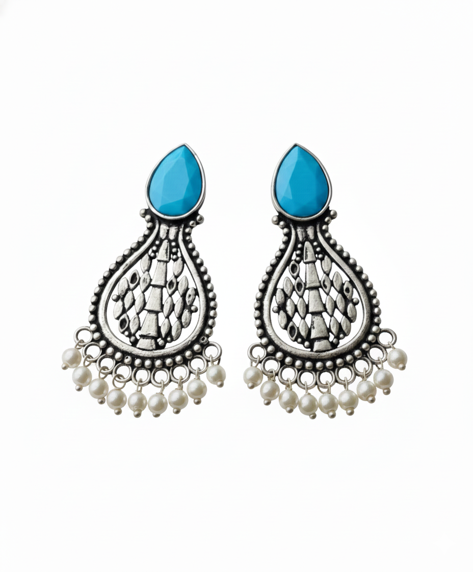 Vintage Charm Bell Earrings(Blue)