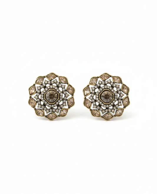 Gold Kundan studs
