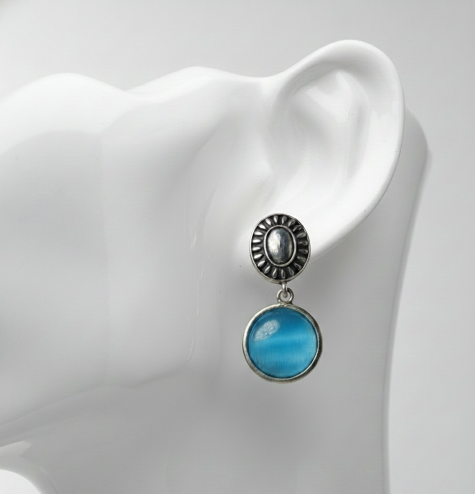 Boho- chick Antique silver Drops (Emerald)