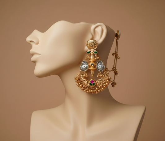 The Model Mughal Drops (Kashmiri pachi earrings)