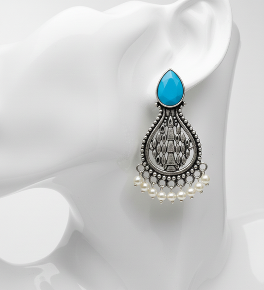 Vintage Charm Bell Earrings(Blue)