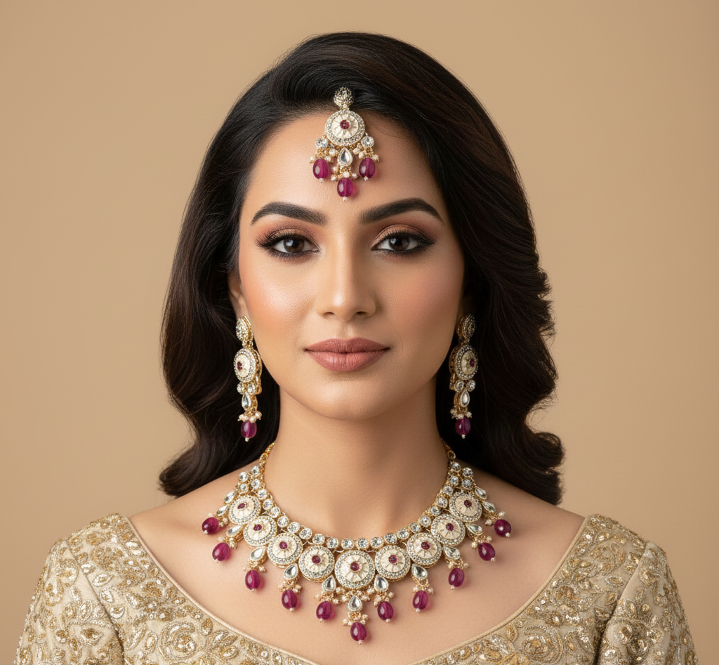 Vampire Diaries Royalty Set (maroon necklace set)