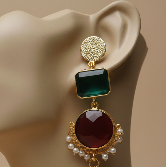 The colour block Queen (magical detachable kashmiri earring)