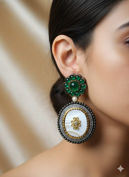 Emerald Drop Jhumkas