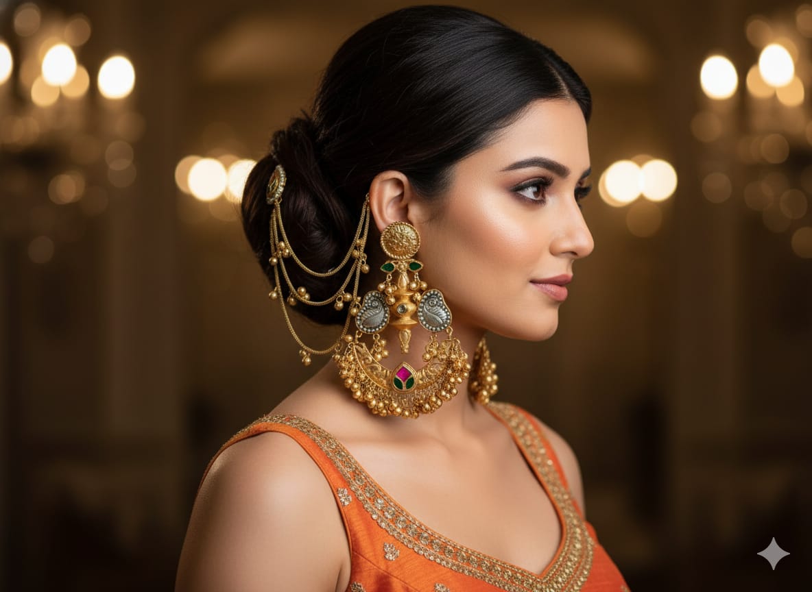 The Model Mughal Drops (Kashmiri pachi earrings)
