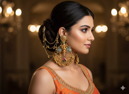 The Model Mughal Drops (Kashmiri pachi earrings)